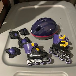 American girl doll rollerblading set